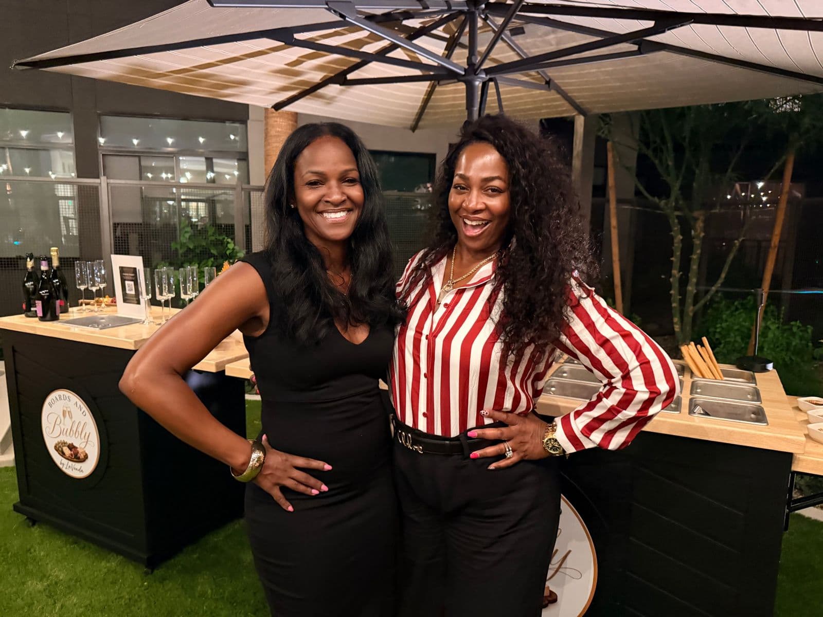 LaVonda with a guest at the cart